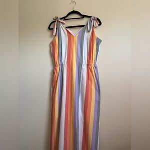 Mossimo Tie Shoulder Striped MIDI Dress NWT